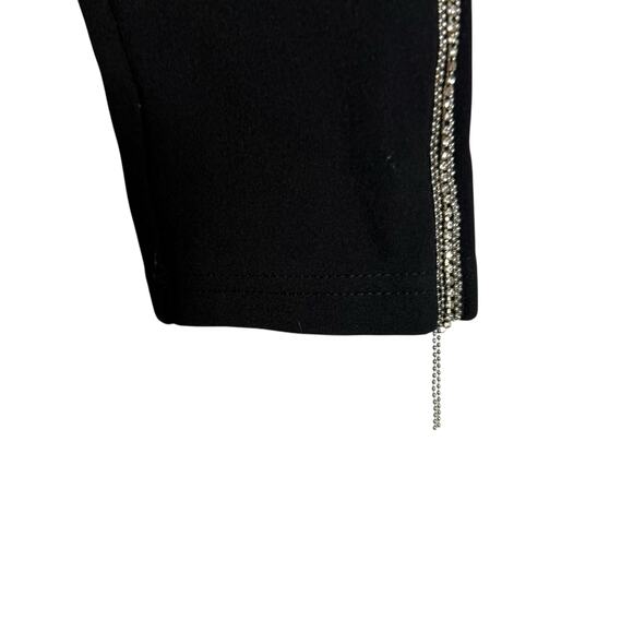 Zara Black Rhinestone Embellished High Rise Pull On Skinny Pants Size Medium - Picture 6 of 10